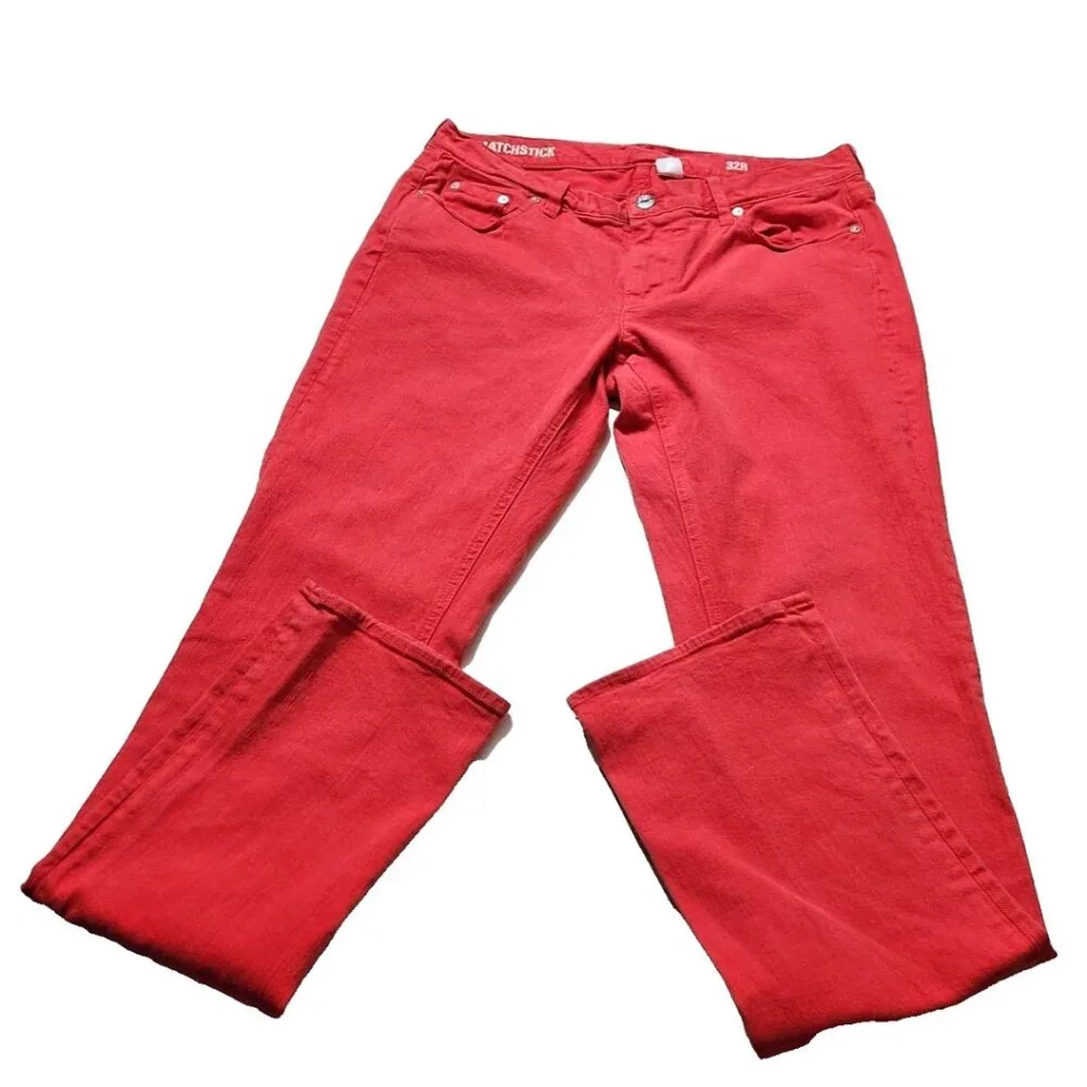 J.Crew Matchstick Slim Jeans Coral Orange 32x33 Stretch Men’s Summer Pants